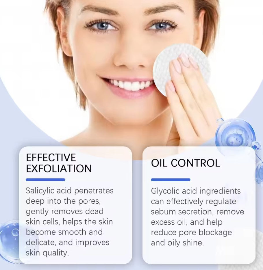 Glycolic Acid Cleansing Pads 40 Count - Exfoliating Face Pads for Acne, Dark Spots & Glowing Skin
