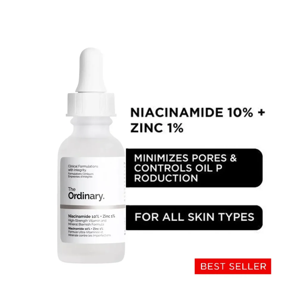 Niacinamide 10% + Zinc 1% Serum – Oil Control, Pore Minimizer, Brightening & Acne Solution – Dermatologist Recommended Skincare.