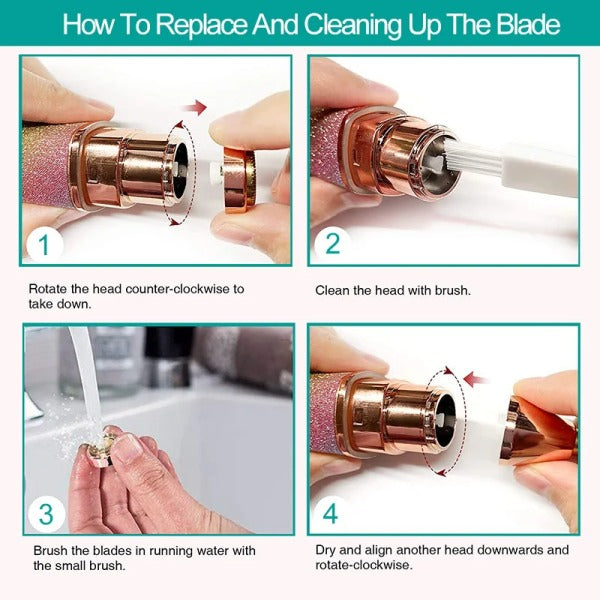 Electric Eyebrow Trimmer "2 in 1" Makeup Painless Eyebrow Epilator.