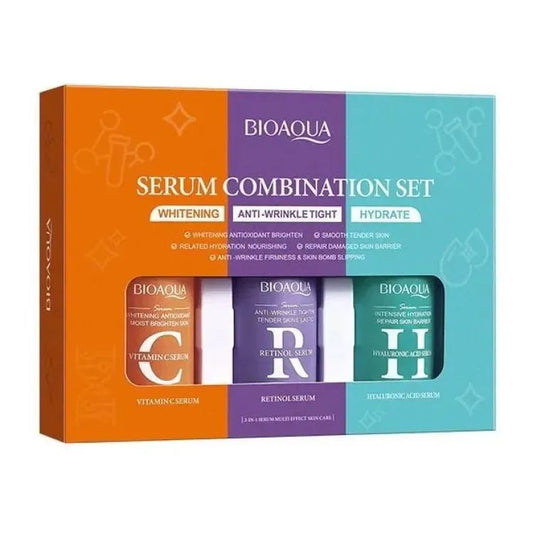 Bioaqua 3 in 1 Serum Combination Set | Whitening, Anti-Wrinkle, Hyaluronic Acid Serum