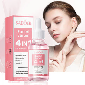 SADOER Facial Serum 4 IN 1 Repair & Nourish - Hyaluronic Acid, Niacinamide, Vitamin C & E